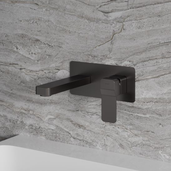 Conjunto conjunto de ducha Omnires Slide SYSSL11GR, grifo para lavabo Omnires Slide SL7715GR