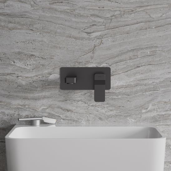 Conjunto conjunto de ducha Omnires Slide SYSSL11GR, grifo para lavabo Omnires Slide SL7715GR