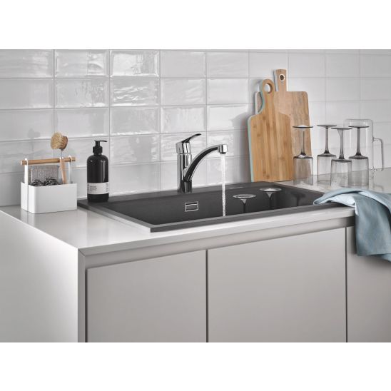 Conjunto fregadero de granito Grohe K400 31639AP0, grifo de cocina Grohe Start 30530002