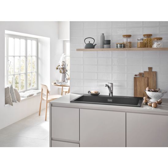 Conjunto fregadero de granito Grohe K400 31639AP0, grifo de cocina Grohe Start 30530002