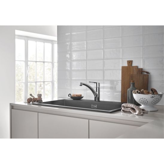 Conjunto fregadero de granito Grohe K400 31639AP0, grifo de cocina Grohe Start 30530002