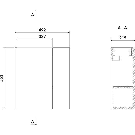 Conjunto lavabo Cersanit Larga K677-005, armario Cersanit Larga S932-110-DSM