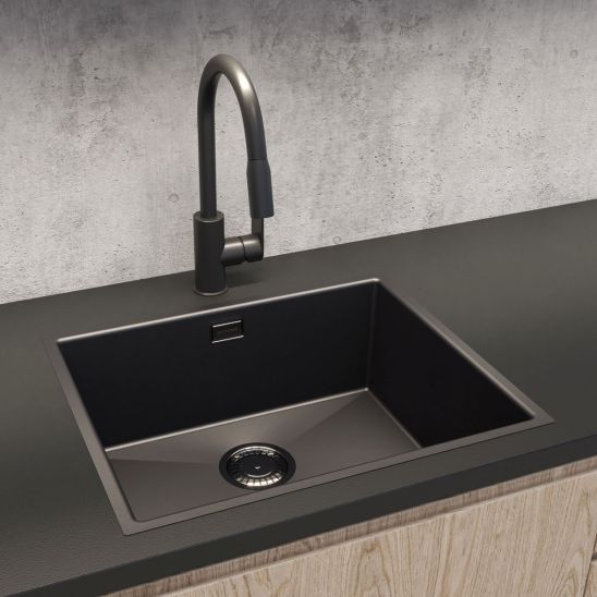 Conjunto fregadero de acero Oltens Stalvask 71101300, grifo de cocina Oltens Borga 35207100
