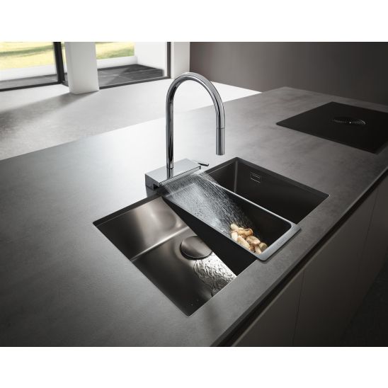 Conjunto grifo de cocina Hansgrohe Talis M54 72803800, fregadero de acero Hansgrohe S 71 43428800, 43921800