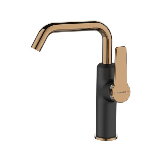 Conjunto fregadero de granito Kuchinox Hunter SBU711T, grifo para lavabo Kuchinox Alanis BQI825D