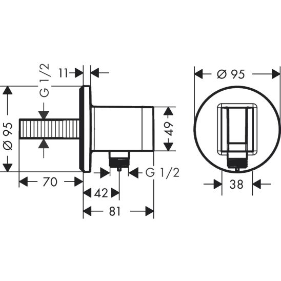 Conjunto conector angular con soporte Hansgrohe Fixfit 26888000, grifo de bañera y ducha Hansgrohe Vernis Blend 71466000, 71420000, 01800180, 28272000, 26340000