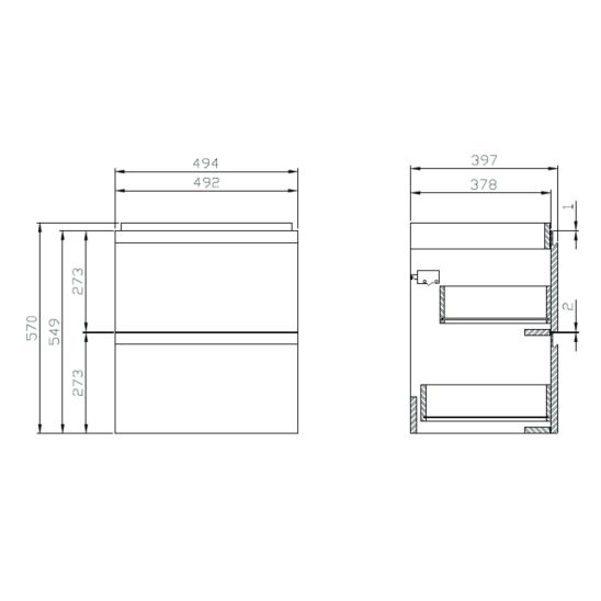 Conjunto armario Cersanit Moduo S590-011-ECO, lavabo Cersanit Moduo K116-009-ECO