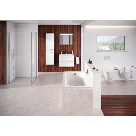 Conjunto bañera rectangular Slim Ravak Chrome Slim C721300000, sifón para bañera Ravak X01377, GPX2240015