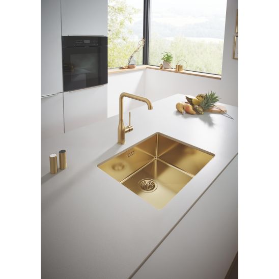 Conjunto grifo de cocina Grohe Essence 30270GN0, fregadero de acero Grohe K700 31574GN1, 40535GN0