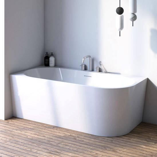 Conjunto bañera de esquina Oltens Hulda 11003000, embellecedor de tapón Oltens 09002400