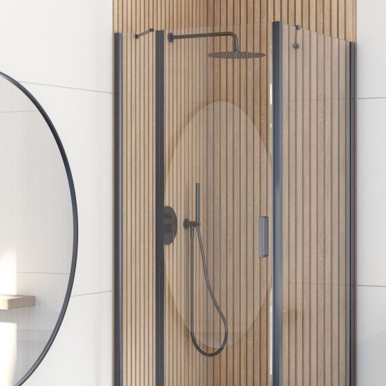 Conjunto puerta de ducha Oltens Verdal 21206300, mampara de ducha Oltens Hallan 22100300