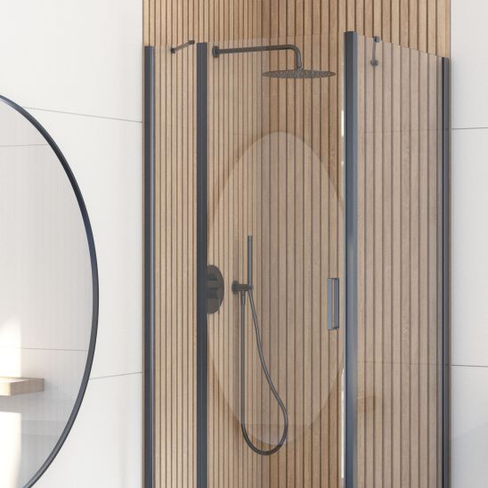 Conjunto puerta de ducha Oltens Verdal 21203300, mampara de ducha Oltens Hallan 22102300