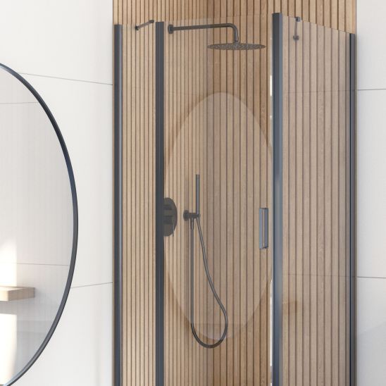 Conjunto puerta de ducha Oltens Verdal 21205300, mampara de ducha Oltens Hallan 22101300