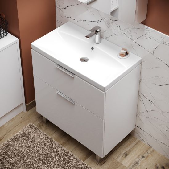 Conjunto armario Cersanit City S584-018-DSM, encimera Cersanit Moduo S590-023, S599-0162, S584-034