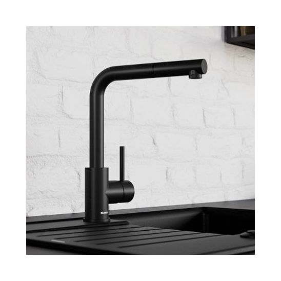 Conjunto fregadero de granito Blanco Subline 500-U 527794, grifo de cocina Blanco Mila 526657, 207422