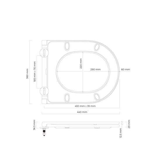 Conjunto taza de inodoro Oltens Holsted 42516000, tapa de inodoro Oltens Holsted 45112000