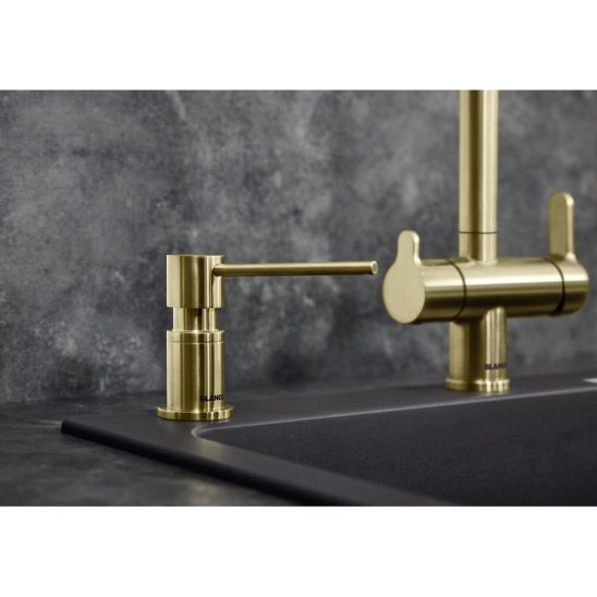 Conjunto grifo de cocina Blanco Linus-S 526684, dispensador de líquidos Blanco Lato 526699