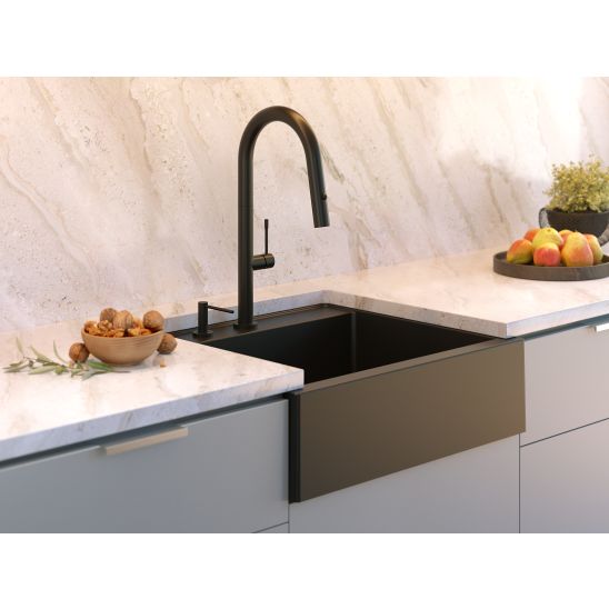 Conjunto fregadero GraniteQ Quadron Bill HCQB6054U8_PVDC1, taza térmica Quadron M0051