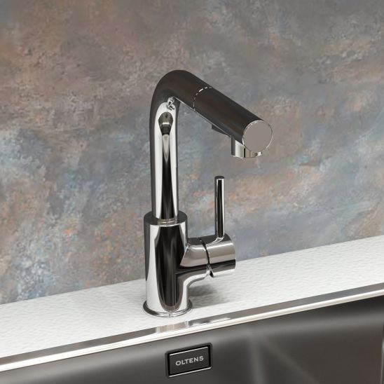 Conjunto grifo de cocina Oltens Myvat 35205100, fregadero Tectonite Franke Sirius 114.0496.104