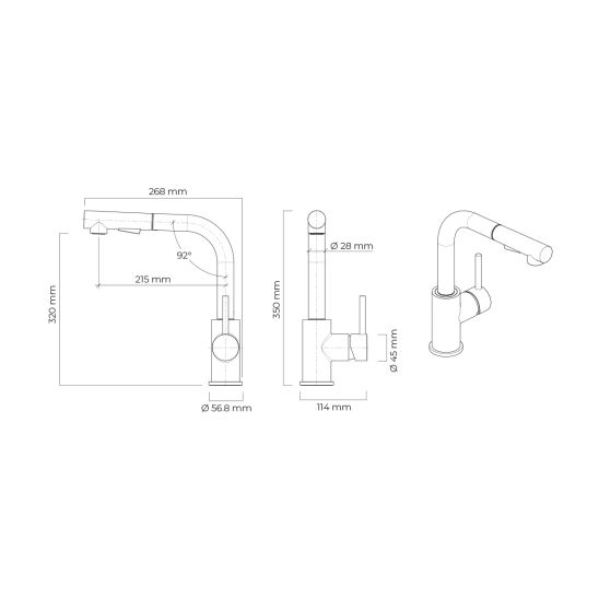 Conjunto fregadero de granito Grohe K700 31654AP0, grifo de cocina Oltens Myvat 35205800
