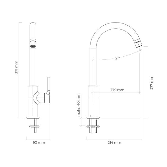 Conjunto fregadero de granito Grohe K700 31654AP0, grifo de cocina Oltens Skafta 35206800