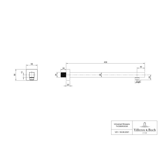 Conjunto grifo de bañera y ducha Villeroy & Boch Universal Taps & Fittings TVD000653000K5, ducha con efecto lluvia Villeroy & Boch Universal Showers TVC000002000K5, TVD00065100000, TVS109006000K5, TVC000459000K5, TVC000454530K5, TVC000457000K5, TVC0000350