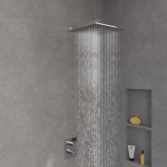 Conjunto grifo de bañera y ducha Villeroy & Boch Universal Taps & Fittings TVD00065300061, ducha con efecto lluvia Villeroy & Boch Universal Showers TVC00000600061, TVD00065100000, TVS10900600061, TVC00045453061, TVC00045900061, TVC00045700061, TVC0000350
