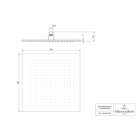 Conjunto grifo de bañera y ducha Villeroy & Boch Universal Taps & Fittings TVD00065300061, ducha con efecto lluvia Villeroy & Boch Universal Showers TVC00000600061, TVD00065100000, TVS10900600061, TVC00045453061, TVC00045900061, TVC00045700061, TVC0000350
