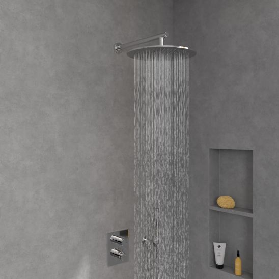 Conjunto grifo de bañera y ducha Villeroy & Boch Universal Taps & Fittings TVD00065300061, ducha con efecto lluvia Villeroy & Boch Universal Showers TVC00000300061, TVD00065100000, TVS10900600061, TVC00045800061, TVC00045351061, TVC00045600061, TVC0000350