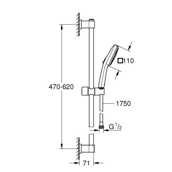 Conjunto grifo para ducha Grohe Start 24208002, conjunto de ducha Grohe Vitalio Comfort 26928001