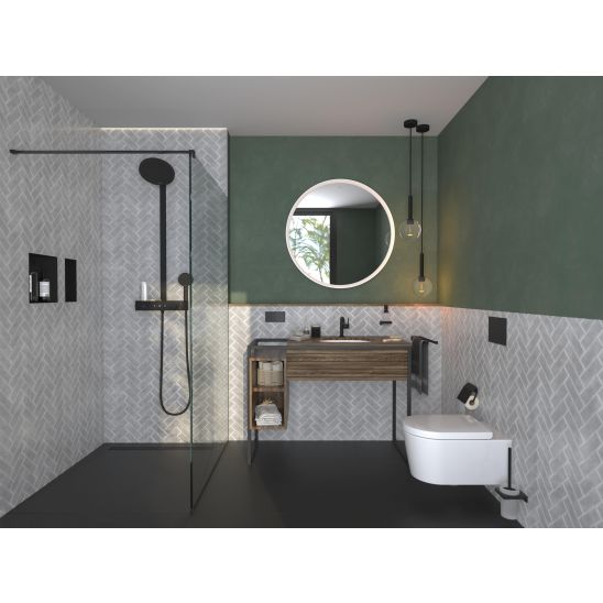 Conjunto taza de inodoro Hansgrohe EluPura S 62024450, tapa de inodoro Hansgrohe EluPura Original S 60148450