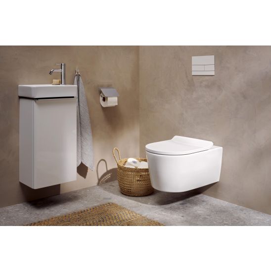 Conjunto taza de inodoro Hansgrohe EluPura S 62024450, tapa de inodoro Hansgrohe EluPura Original S 60148450