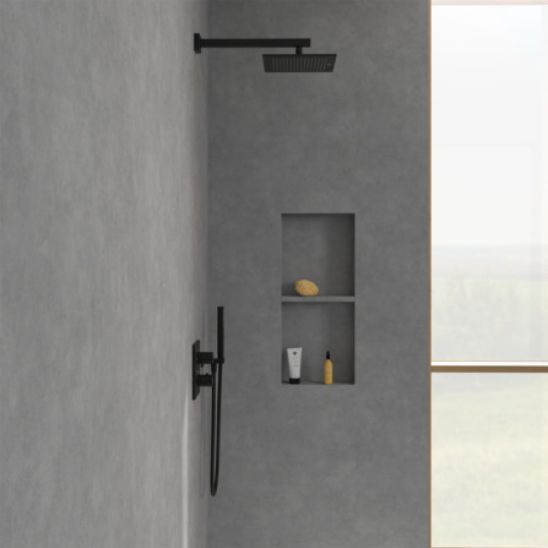 Conjunto grifo de bañera y ducha Villeroy & Boch Universal Taps & Fittings TVD000653000K5, ducha con efecto lluvia Villeroy & Boch Universal Showers TVC000002000K5, TVD00065100000, TVS109006000K5, TVC000459000K5, TVC000454530K5, TVC000457000K5, TVC0000350