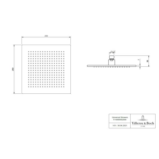Conjunto grifo de bañera y ducha Villeroy & Boch Universal Taps & Fittings TVD000653000K5, ducha con efecto lluvia Villeroy & Boch Universal Showers TVC000002000K5, TVD00065100000, TVS109006000K5, TVC000459000K5, TVC000454530K5, TVC000457000K5, TVC0000350