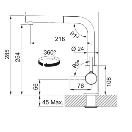 Conjunto fregadero de granito Franke Maris 125.0697.760, grifo de cocina Franke Lina 115.0712.420