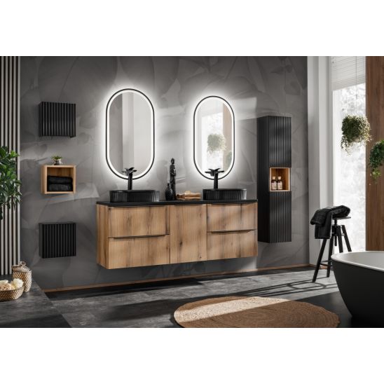 Conjunto armario Comad Nova Oak NOVA OAK A 82-60-2S, lavabo Comad Wiki UN-WIKI-SW, NOVA OAK A 89-60