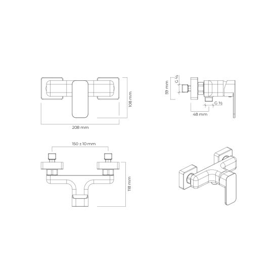 Conjunto conjunto de ducha Oltens Molle 36020100, grifo para ducha Oltens Hadsel 33006100