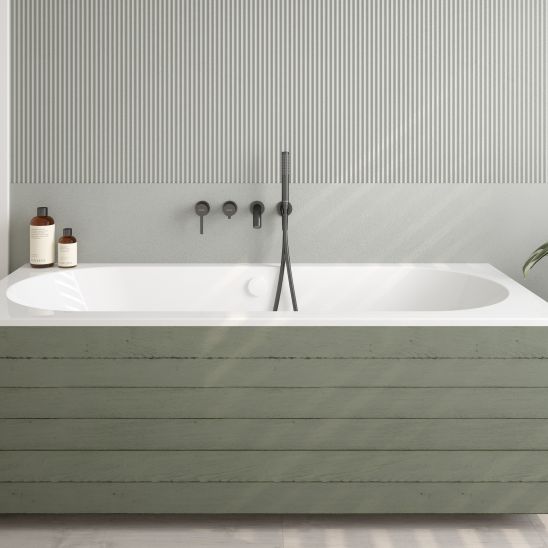 Conjunto bañera rectangular Oltens Lykke 10013000, sifón para bañera Oltens Oster 03001100