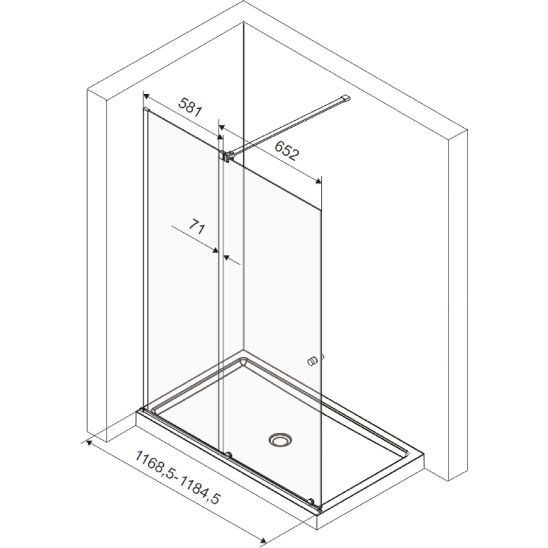 Conjunto kit de montaje Excellent Ortigo KAEX.5012.1014.BL, puerta de ducha Excellent Ortigo KAEX.5007.01.1400.LP2/2, KAEX.5007.01.1400.LP1/2