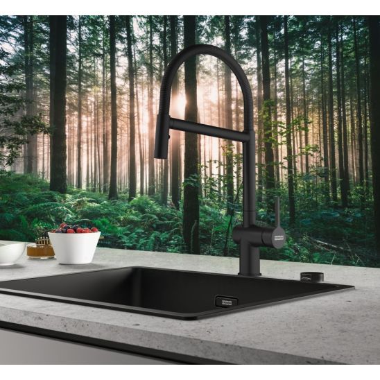 Conjunto grifo de cocina Franke Active Semi Pro Spray 115.0653.409, dispensador de líquidos Franke Active SM 119.0547.906