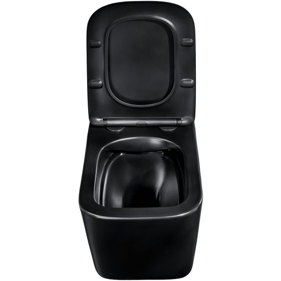Zestaw Comad Talia Casella umywalka nablatowa Slim z szafką podumywalkową 60 cm, szafkami wiszącymi bocznymi, lustro i miska WC wisząca z deską dąb-czarny SET-TC B BLACK 60CM UN SLIM BL HC