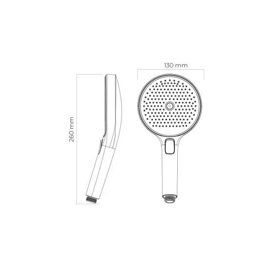 Conjunto grifo para ducha Oltens Molle 33100100, alcachofa de ducha Oltens Luva EasyClick 37109100, 39304100, 37200100