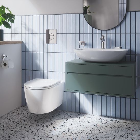 Conjunto taza de inodoro con asiento de cierre suave Grohe Start 103848SH00, marco empotrado Grohe Solido 38971000, 38966KV0