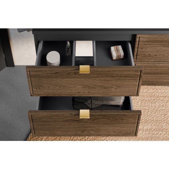 Conjunto armario Comad Talia Casella TALIA CASELLA 82-60-46-2S, lavabo Comad Sky SKY 1 BLACK MATT 60 DP ( E-8099-60 )