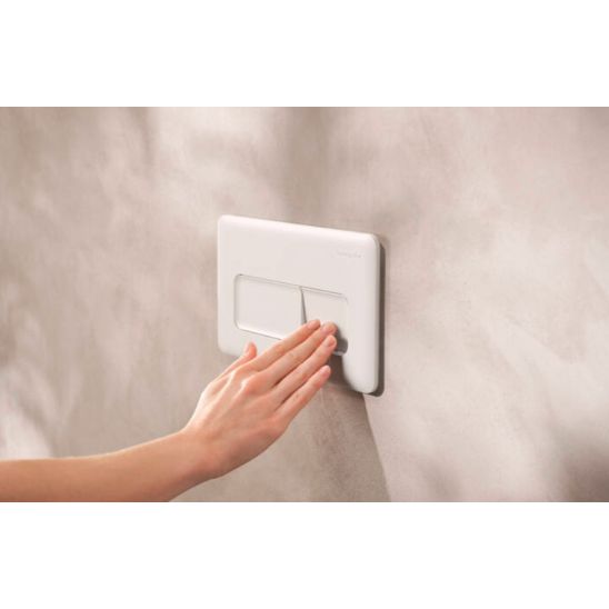 Conjunto taza de inodoro con asiento de cierre suave Hansgrohe EluPura Original S 60288450, marco empotrado Hansgrohe iFrame universal 01022180, 66001700