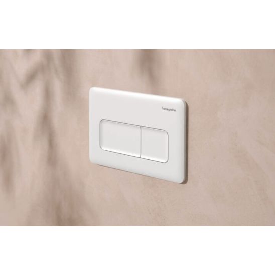 Conjunto taza de inodoro con asiento de cierre suave Hansgrohe EluPura Original S 60288450, marco empotrado Hansgrohe iFrame universal 01022180, 66001700