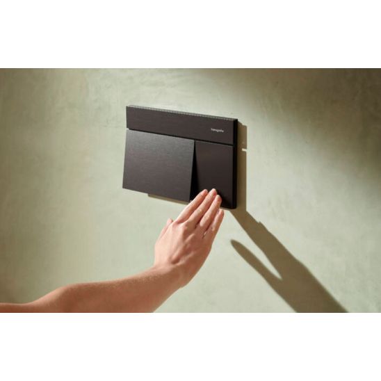 Conjunto botón de descarga Hansgrohe Element E 66003340, taza de inodoro Hansgrohe EluPura S 60193450, 01022180, 60148450