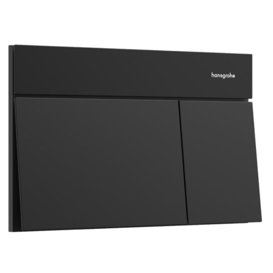 Conjunto taza de inodoro con asiento de cierre suave Hansgrohe EluPura Q 60293450, botón de descarga Hansgrohe Element E 66003670, 01022180