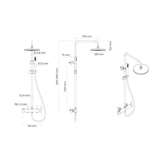 Conjunto conjunto de ducha Oltens Molle 36504610, caño de grifo Oltens Numa 39106610