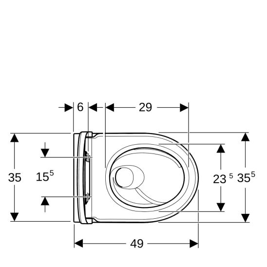 Conjunto taza de inodoro con asiento de cierre suave Geberit iCon 503.048.00.8, marco empotrado Geberit Duofix 111.320.00.6